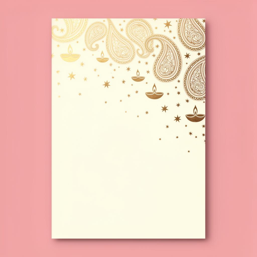 Golden Diyas Diwali greeting card cover